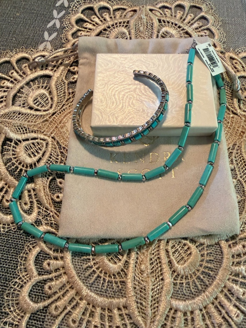 Kendra Scott Ember Necklace & Bracelet in Turquoise